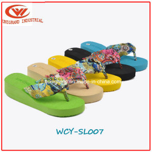 Fashion Flower Women Flip Flops Platform Wedges Sandals Slippers